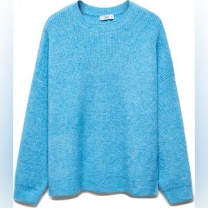 Mango Sky Blue Drop Shoulder Oversize Sweater Size XS